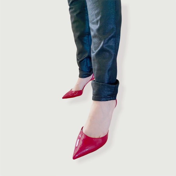 7 FOR ALL MANKIND Women Ankle Skinny Emerald Metallic Jeans Size 27 - Picture 7 of 11